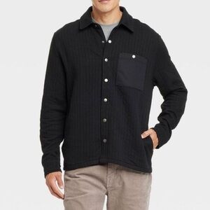Goodfellow & Co Black Quilted Knit Shirt Jacket